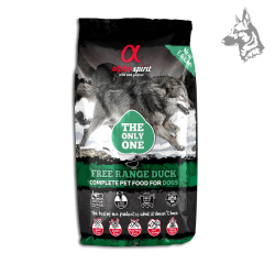 Bolsa de pienso Alpha Spirit Free Range Duck, una fórmula premium con carne de pato de corral, diseñada para una nutrición equil