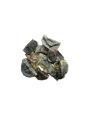 Snacks naturales para perros de piel de salmón deshidratada en tacos, ricos en omega 3 y 6, ideales para una piel y pelaje salud