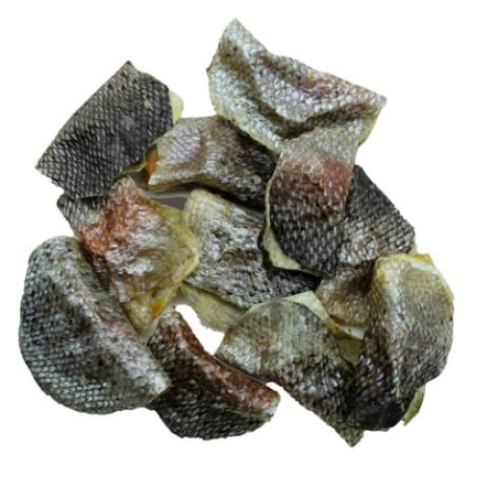 Snacks naturales para perros de piel de salmón deshidratada en tacos, ricos en omega 3 y 6, ideales para una piel y pelaje salud
