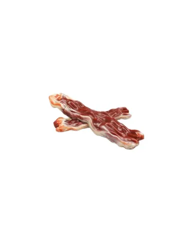 Snack para perros con forma de tira de bacon sabor barbacoa, 50g, ideal como premio sabroso y blando
