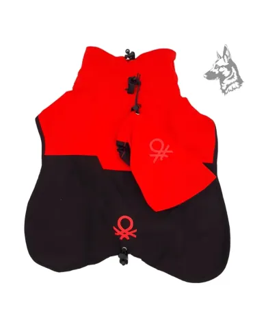 Chubasquero para perros Benetton en color rojo y negro – Impermeable, ajustable y transpirable, fabricado con materiales resiste