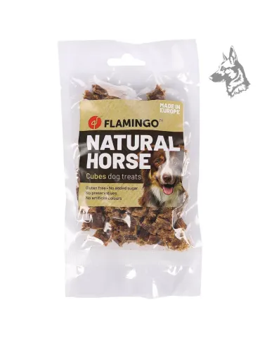 Flamingo Natural Horse Cubes – Snacks naturales de carne de caballo deshidratada para perros. Sin gluten, sin conservantes y sin 2