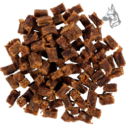Snacks naturales para perros - Cubos de carne de ciervo/a deshidratada, ricos en proteínas y sin aditivos. Golosinas saludables 