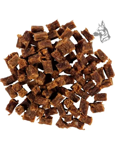 Snacks naturales para perros - Cubos de carne de ciervo/a deshidratada, ricos en proteínas y sin aditivos. Golosinas saludables 