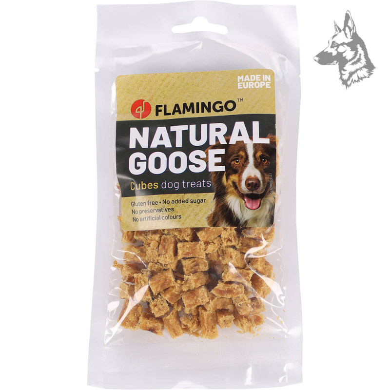 Golosinas naturales para perros - Bolsa de snacks de ganso deshidratado Flamingo, sin aditivos ni colorantes, perfectos para una