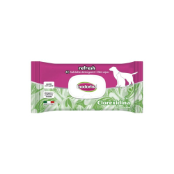 Toallitas húmedas Inodorina con clorhexidina para perros y gatos, limpieza e higiene antibacteriana del pelaje, paquete de 40 un