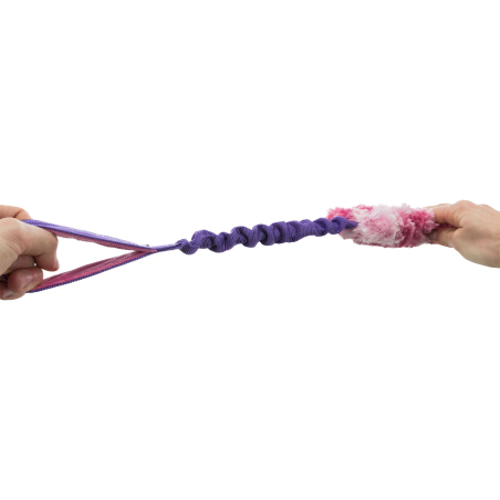 Juguete de entrenamiento para perros, tipo Bungee con zona de peluche rosa, ideal para fortalecer vínculo y motivar al perro