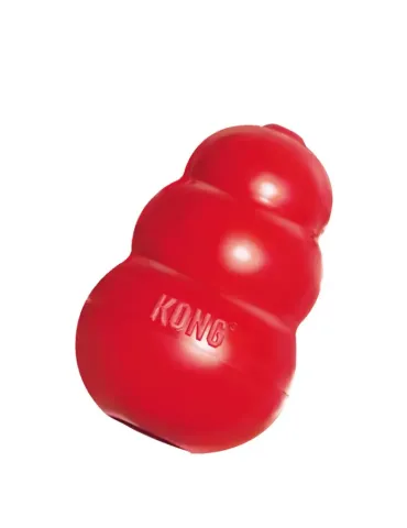 Juguete clásico KONG rojo para perros, rellenable y de goma duradera, ideal para masticar y entretener