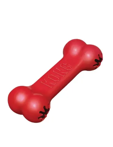Juguete KONG Goodie Bone rojo en su empaque, ideal para perros medianos, rellenable con snacks 2
