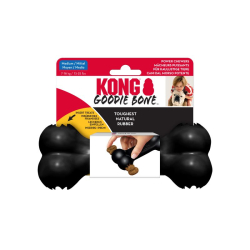 Juguete KONG Goodie Bone Extreme negro en su empaque, diseñado para mordedores fuertes