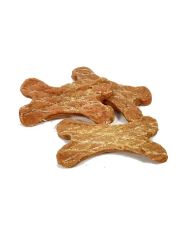 Huesitos de pavo deshidratado para perros en forma de hueso, snack natural, saludable y bajo en grasa.