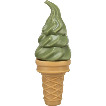 Snack para perro con forma de cucurucho verde, sabor a pollo, ideal para masticar.