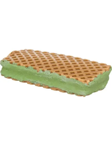 Sandwich de helado verde con galleta crujiente, snack para perro con sabor a pollo. 2