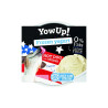 Envase de yogur helado YowUp! sabor hot dog con queso para perros, sin lactosa y sin grasas.