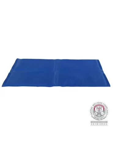 Alfombrilla refrescante azul para perros, ideal para combatir el calor en verano. Disponible en varios tamaños para todo tipo de
