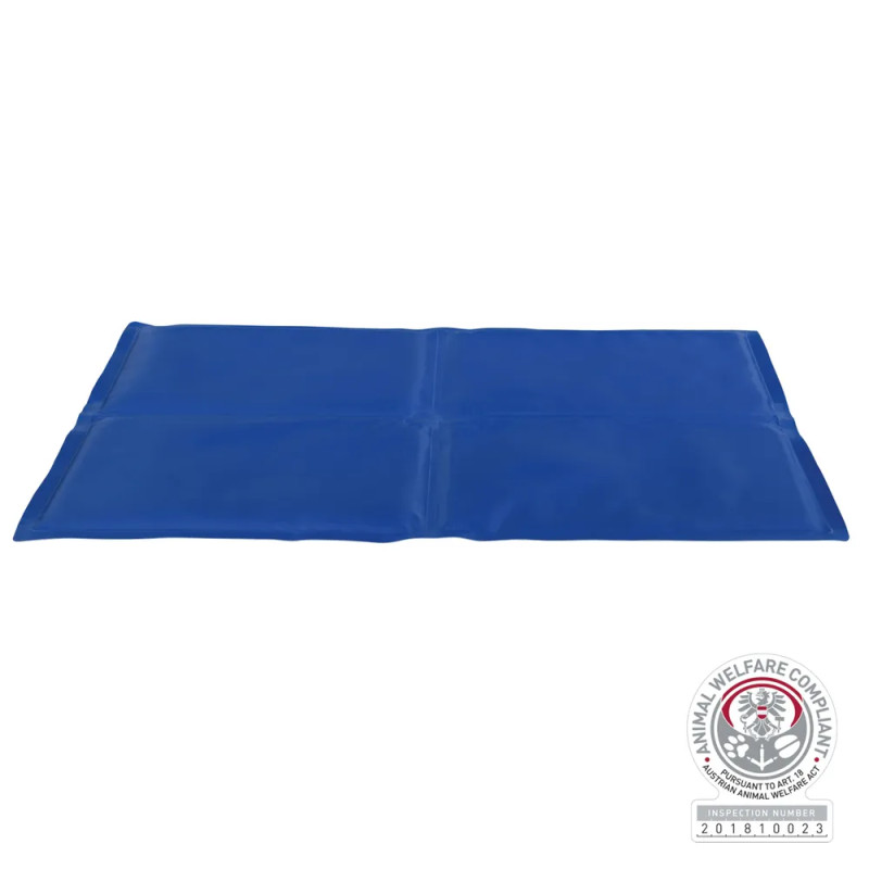 Alfombrilla refrescante azul para perros, ideal para combatir el calor en verano. Disponible en varios tamaños para todo tipo de