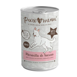 Lata de comida húmeda para perros PuroMenu Maravilla de Vacuno con 80% vacuno, boniato, calabacín y pera.
