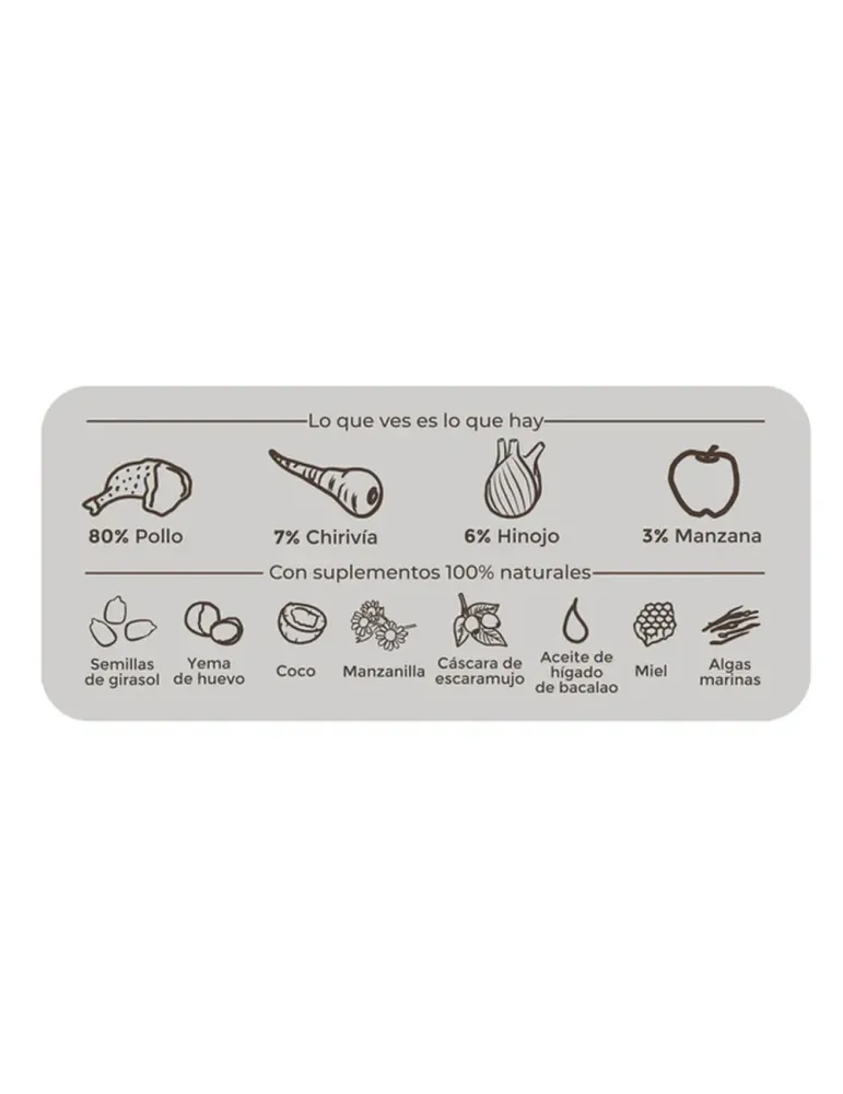 PuroMenu Festín de Pollo BIO — información de la receta en la etiqueta