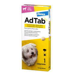 AdTab para perros de 2,5 a 5,5 kg con 1 comprimido antiparasitario