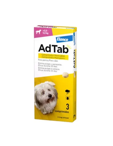 AdTab para perros de 2,5 a 5,5 kg con 1 comprimido antiparasitario 2