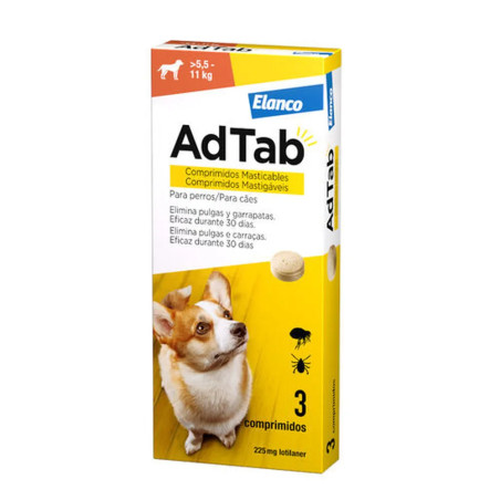 AdTab antiparasitario para perros de 5,5 a 11 kg con 3 comprimidos
