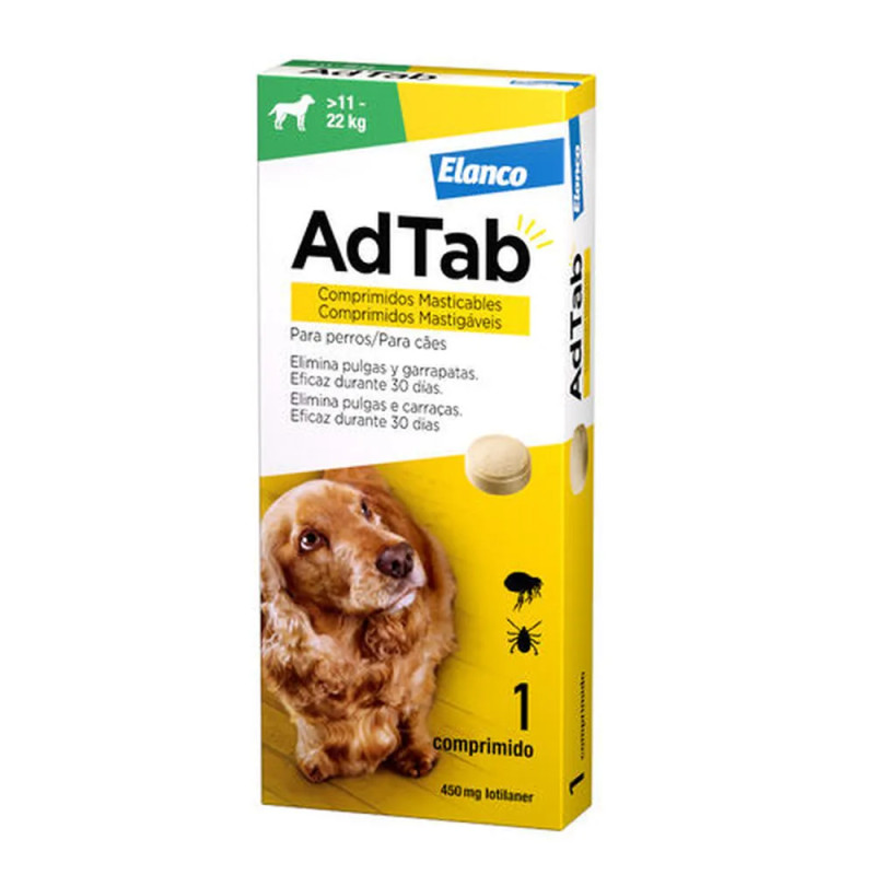AdTab para perros de 11 a 22 kg con 1 comprimido antiparasitario
