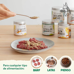 Bote de suplemento natural Wild Balance Cáscara de Huevo, con aporte de calcio para perros y gatos, ideal para cachorros y senio 2