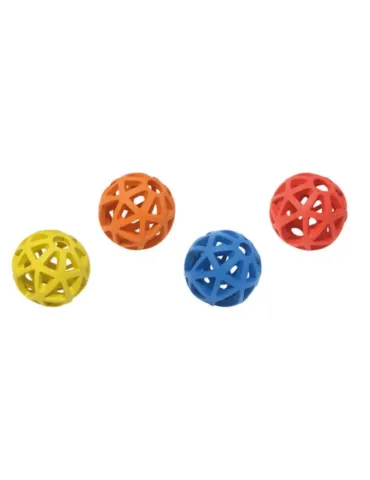 Pack de pelotas AtomBall para perros en colores surtidos – juguetes de goma con rejilla.