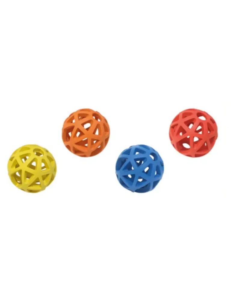Pack de pelotas AtomBall para perros en colores surtidos – juguetes de goma con rejilla.