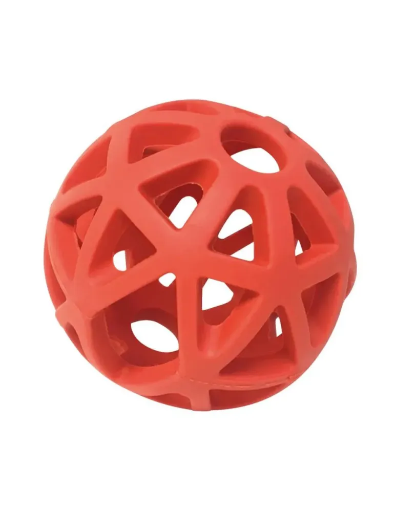 Pelota roja AtomBall con rejilla para perros – ideal para sesiones de entrenamiento y juego activo.