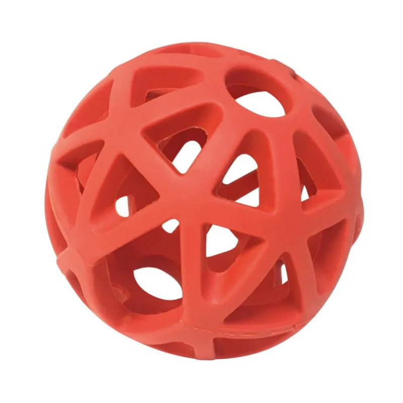Pelota roja AtomBall con rejilla para perros – ideal para sesiones de entrenamiento y juego activo.