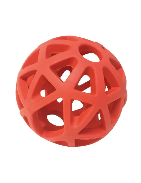 Pelota roja AtomBall con rejilla para perros – ideal para sesiones de entrenamiento y juego activo.