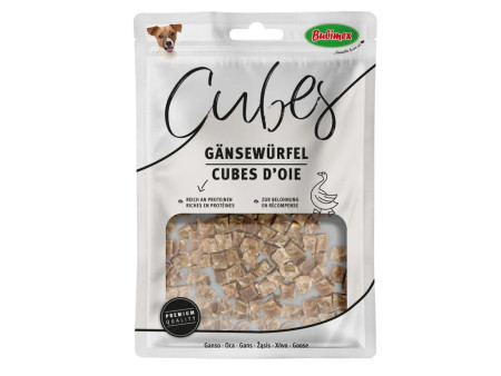 Cubos de oca natural Bubimex, snack complementario para perros, paquete de 80 g.