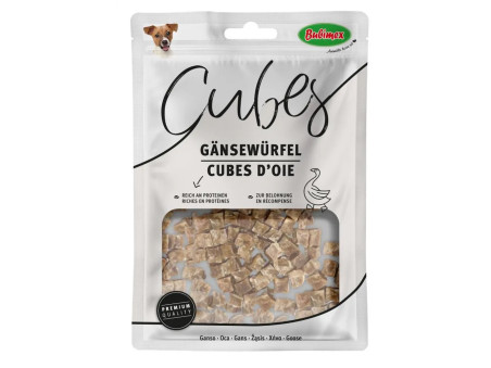 Cubos de oca natural Bubimex, snack complementario para perros, paquete de 80 g.