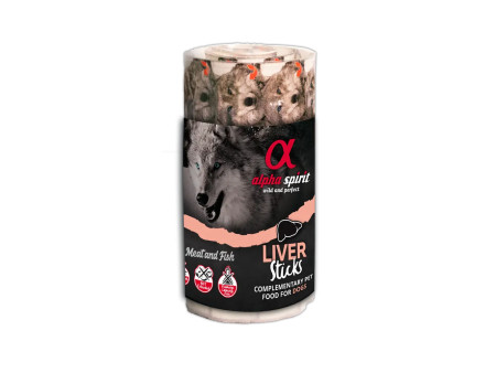 Ristra de sticks Alpha Spirit Liver Sticks – complemento jugoso con hígado de cerdo, pescado y pollo.