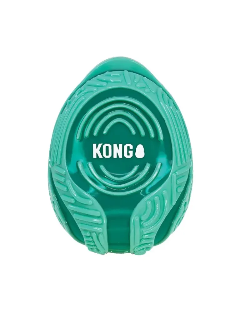 Vista frontal del juguete KONG Rewards Licks en color verde