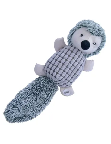 Peluche erizo gris para perros Gloria Pets con texturas y cola larga