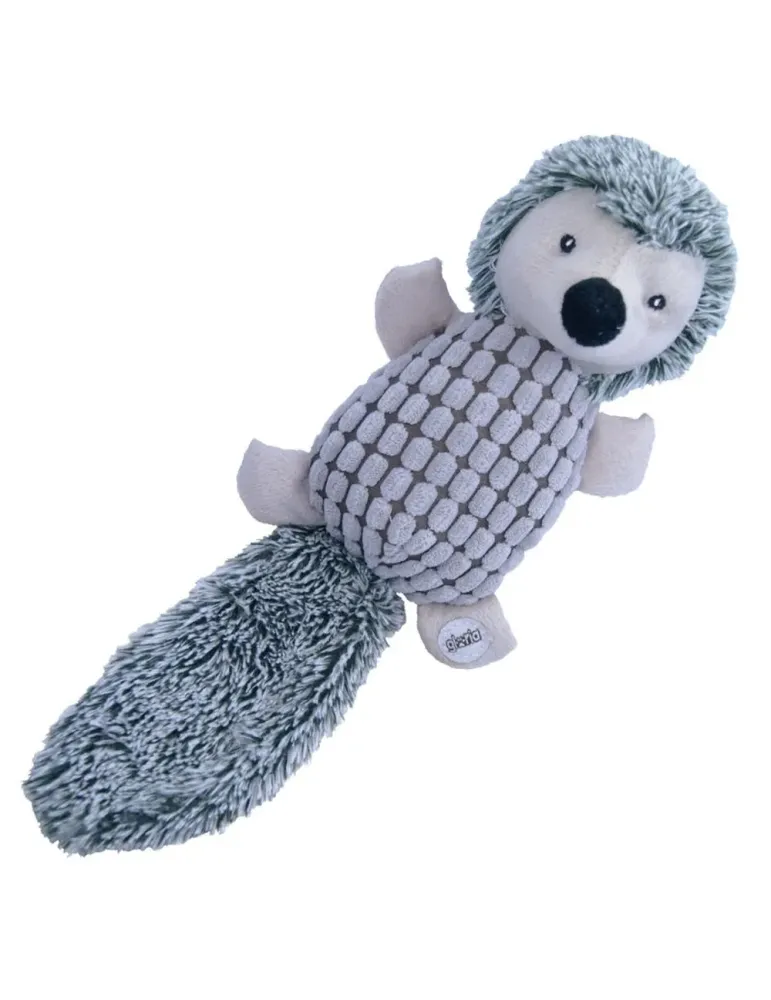 Peluche erizo gris para perros Gloria Pets con texturas y cola larga