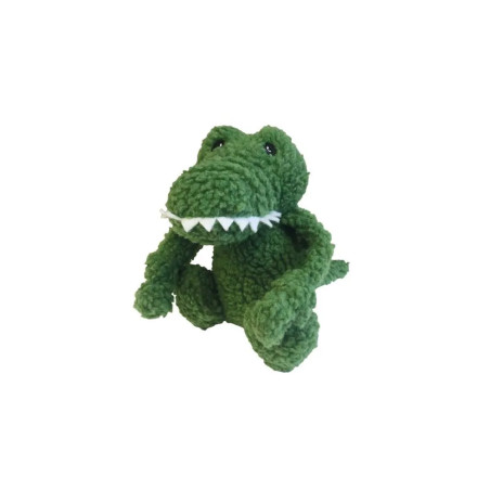 Peluche cocodrilo verde de tela suave para perros Gloria Pets