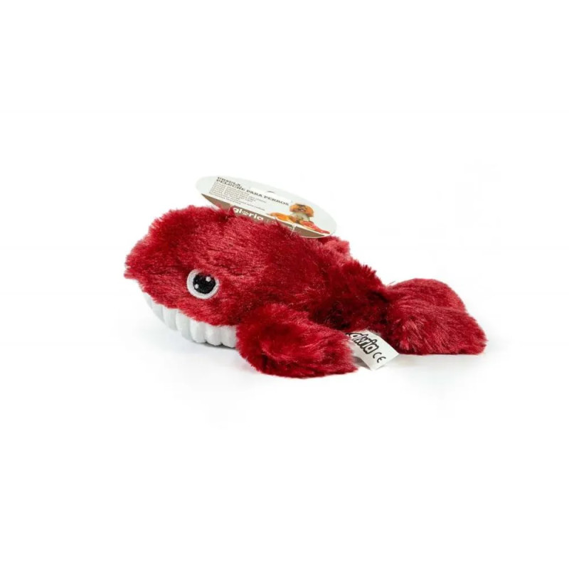 Peluche ballena roja para perros Gloria Pets con diseño suave y divertido