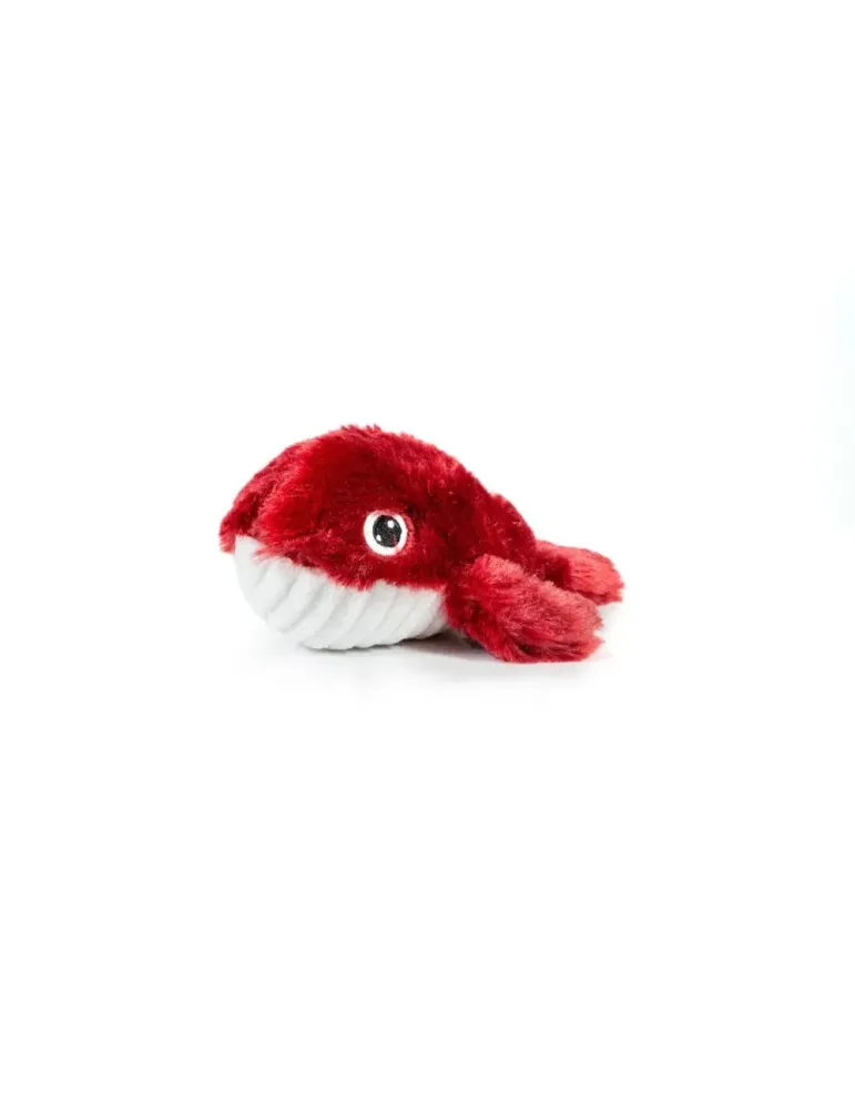Peluche ballena roja frontal para perros Gloria Pets con ojos bordados