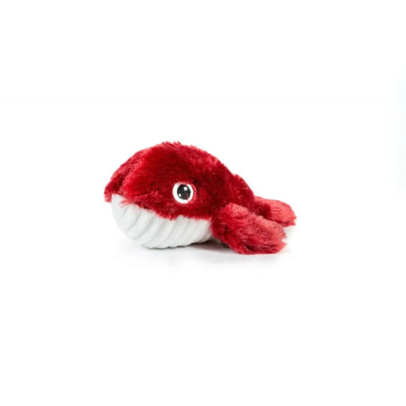 Peluche ballena roja frontal para perros Gloria Pets con ojos bordados