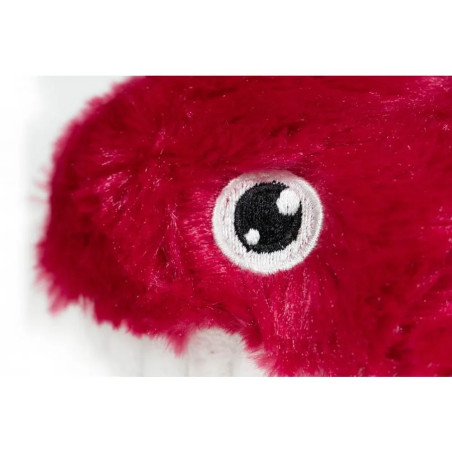 Detalle del ojo bordado resistente en peluche ballena roja Gloria Pets