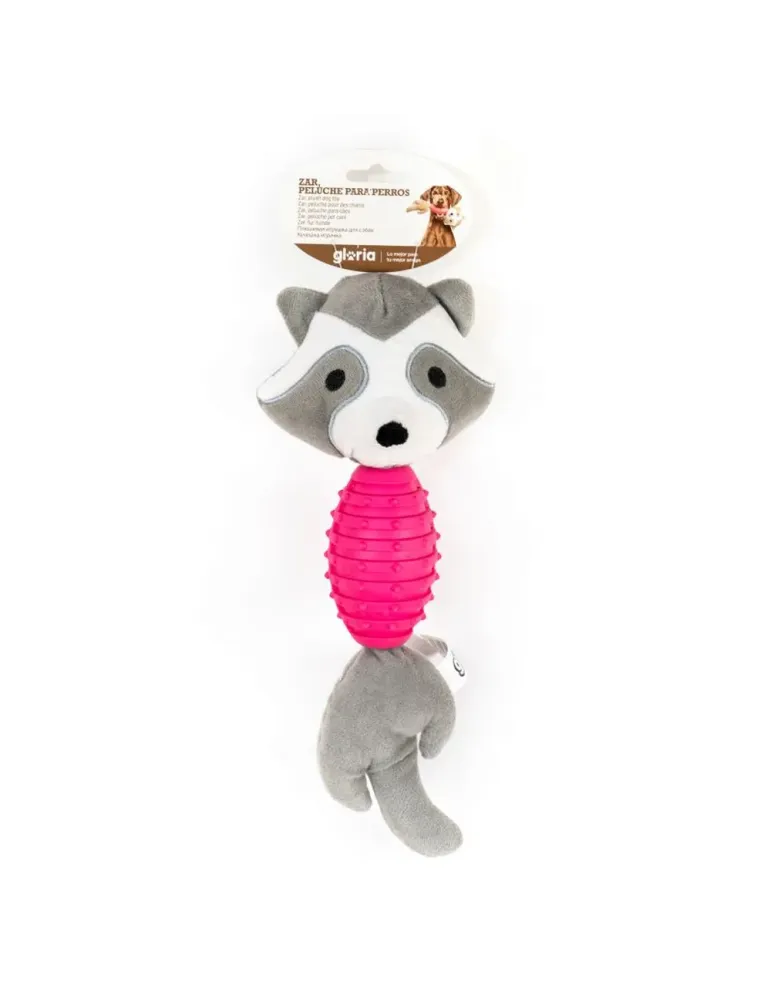 Juguete mordedor de peluche mapache Gloria Pets para perros