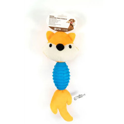 Mordedor de peluche zorro Denis Gloria Pets con goma azul para perros