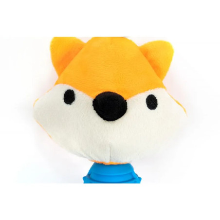 Detalle del rostro del mordedor zorro Gloria Pets para perros