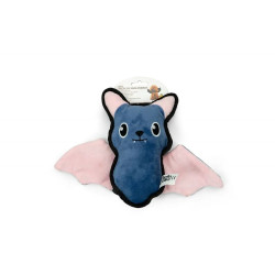 Peluche de murciélago azul con alas rosadas para perro o gato, juguete Halloween