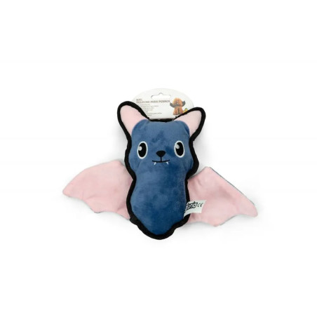 Peluche de murciélago azul con alas rosadas para perro o gato, juguete Halloween
