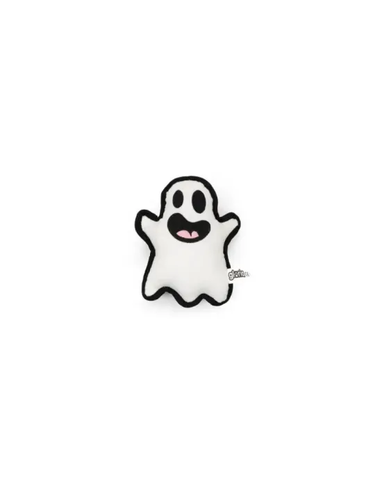 Gloria Peluche Fantasma Ghost — juguete peluche con forma de fantasma para perros, blanco con bordes negros, sin packaging