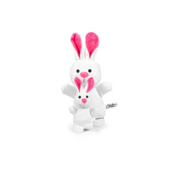 Peluche conejo blanco Gloria Pets con su cría